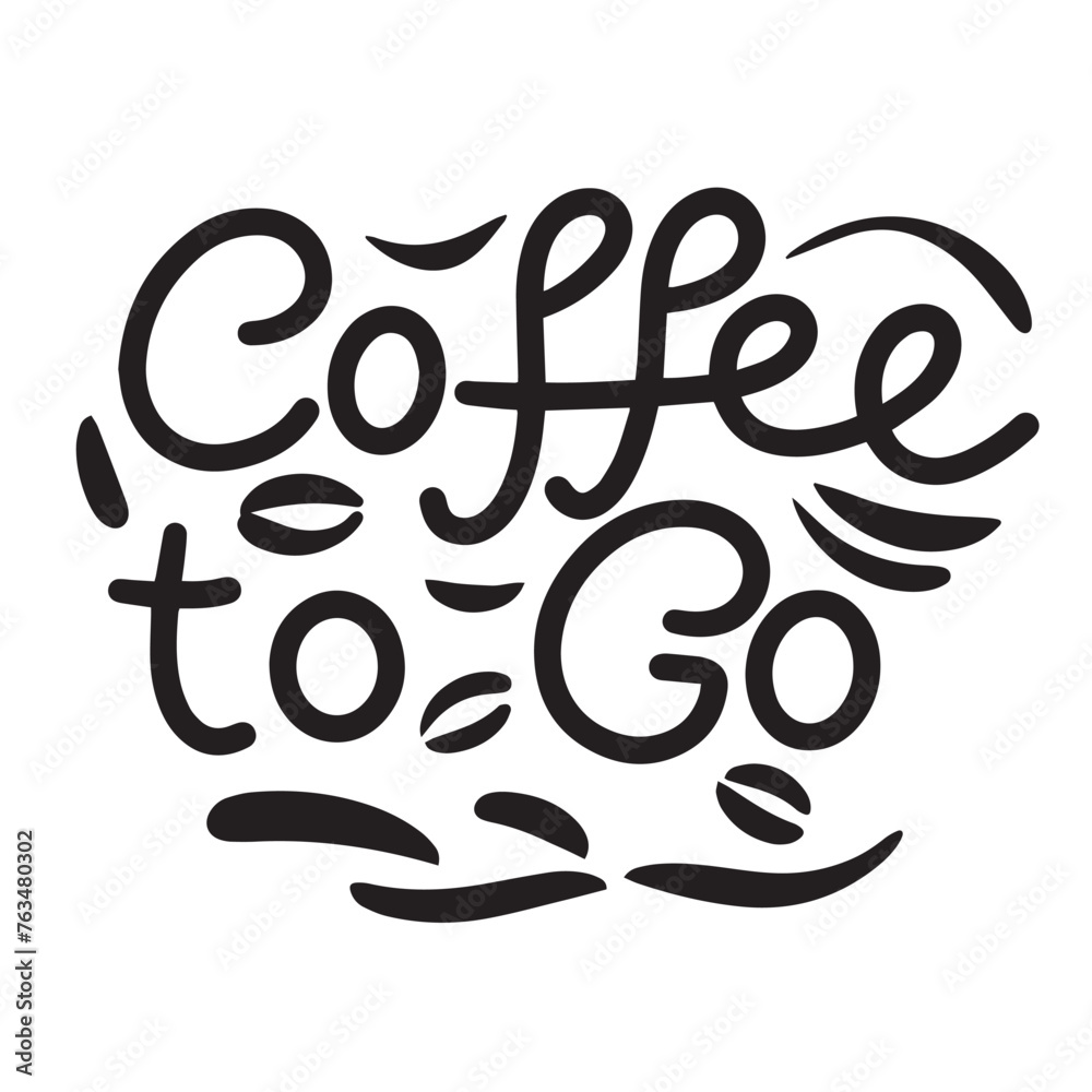 Coffee to Go text isolated on transparent background. Hand drawn vector art Coffee to Go text isolated on transparent background. Hand drawn vector art