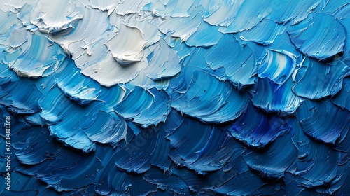 Modern blue art painting background. Abstract art. Contemporary art.