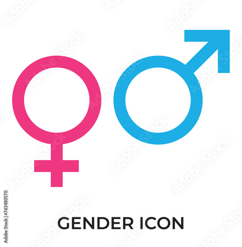 Gender identity symbols. Icons Geschlechter Schwarz. The sign of a woman, a man, a non-binary gender identity, androgynous and intersex, transgender. Vector black icons isolated on a white background.