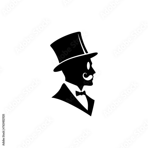tuxedo man top hat mustache monocle