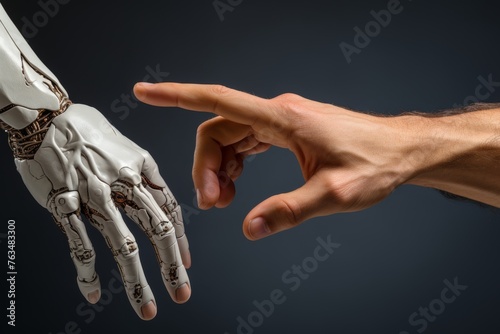 Robot Hand Reaching Out to Human Hand
