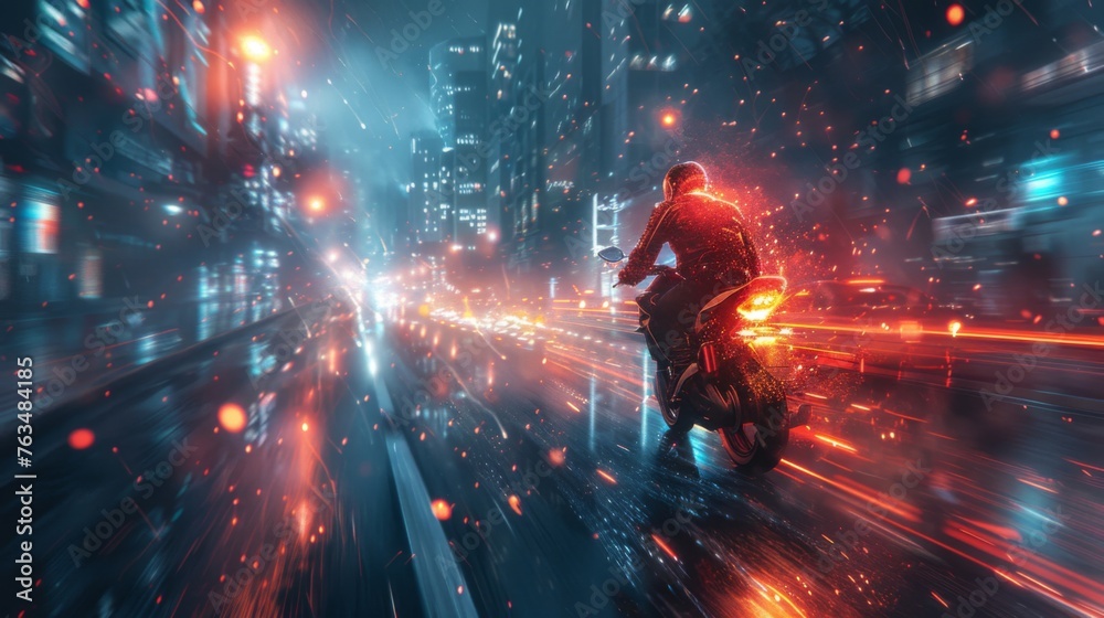Glowing Metropolis: Futuristic City Lights at Night Glowing Metropolis: Futuristic City Lights at Night