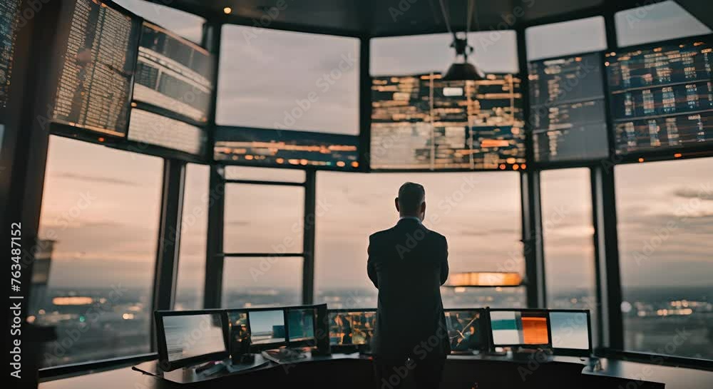 Airport control tower.