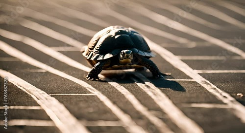 Turtle in a race. photo