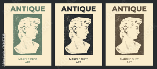 Antique Bust Chalk Painting Poster Design