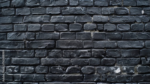 Old brick wall background. Grunge texture. Black wallpaper. Dark surface 