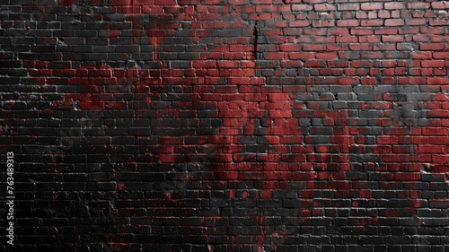 old grunge brick wall room background..E mpty space of Red and black vintage grunge brick wall texture background.