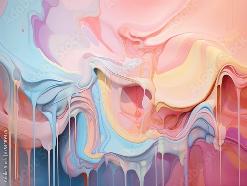 Abstract with soft dripping pastel colors