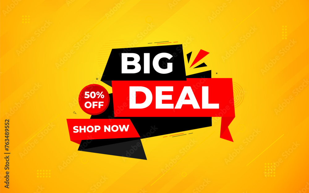 Fototapeta premium Big Deals Sale Banner Design Sale template. Best deal banner, Sales banner Vector design promotion for digital and print market