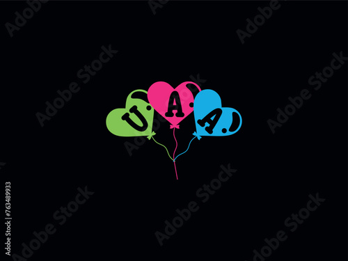 Love UAA Balloon Logo Letter Vector
