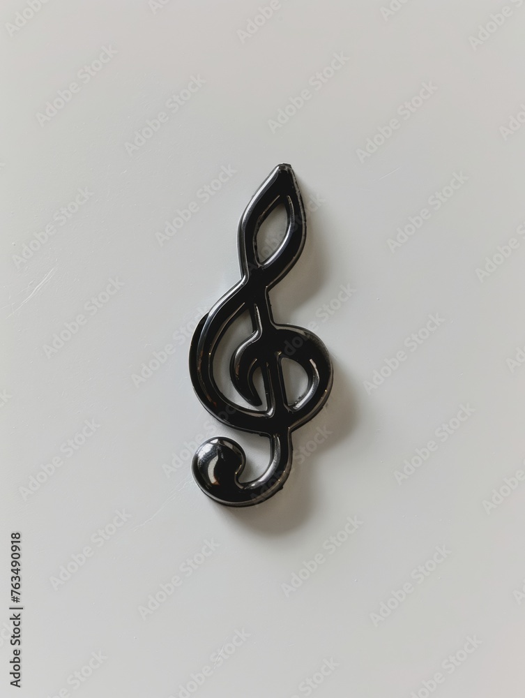 Realistic black treble clef on a white background. Realistic black treble clef on a white background.