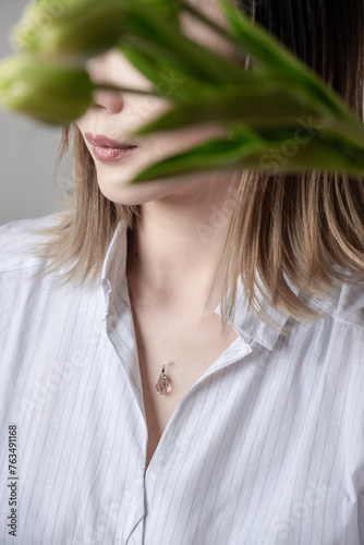 close up of a woman face