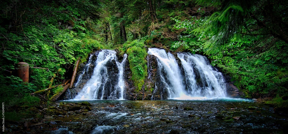 Juneau, Alaska mossy slope waterfall 