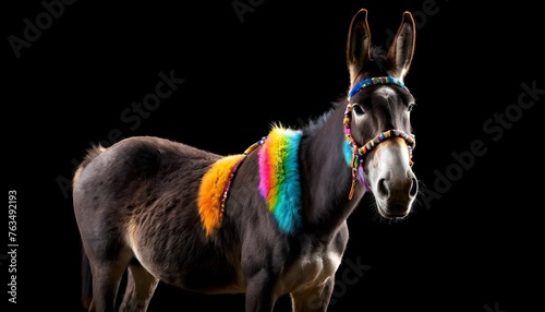 A Mule With A Colorful Halter Standing Out Agains Upscaled 2 © Rahat