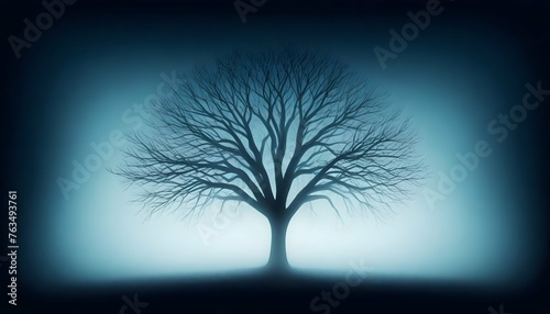 A Minimalistic Illustration Of A Single Tree With Upscaled 28