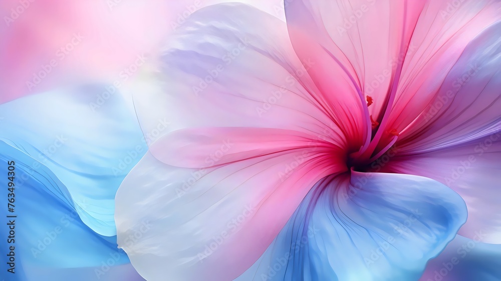 Close-Up of a Vibrant Pink and Blue Flower Close-Up of a Vibrant Pink and Blue Flower