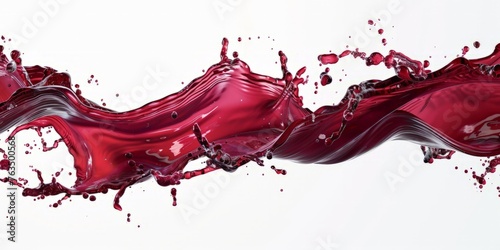 Red liquid splashes across a pristine white surface, creating a dynamic and striking visual contrast