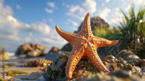 Starfish: invertebrates star-like shape Native to the sea.  © Phuwadon