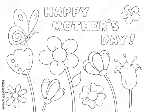 happy mothers day coloring page for adults. you can print it on standard 8.5x11 inch paper