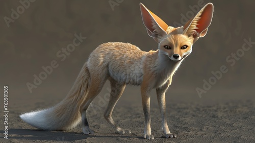 Fennec: desert fox Light brown fur, large ears, native to Africa.  photo
