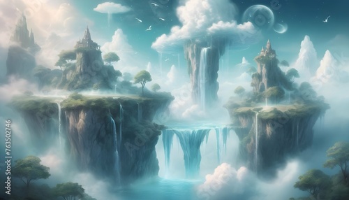 Mystical Floating Islands In The Sky Otherworldly Upscaled 2