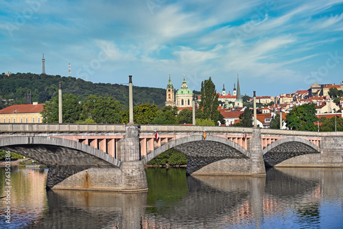 Bridge on Vltava river in Prague Czech republic © goce risteski