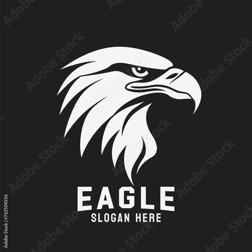 Black and white eagle head vector logo design. A striking symbol and sign.