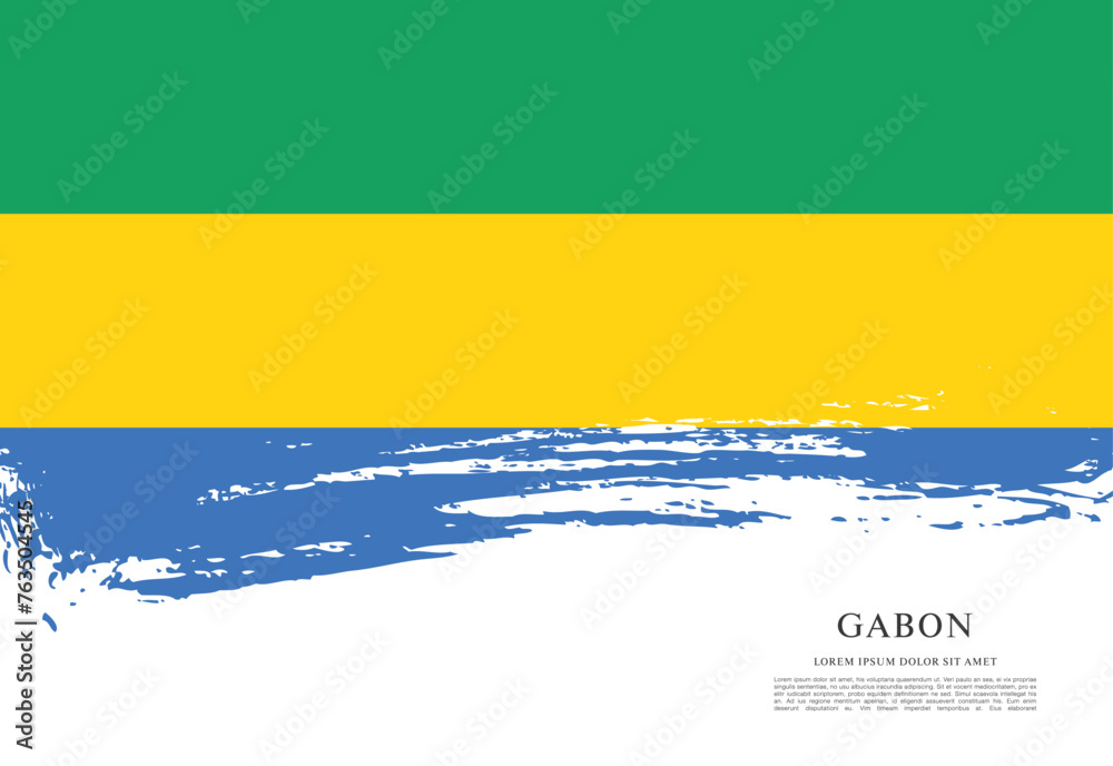 Obraz premium Flag of Gabon vector illustration