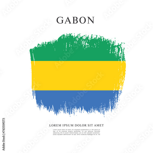 Flag of Gabon vector illustration