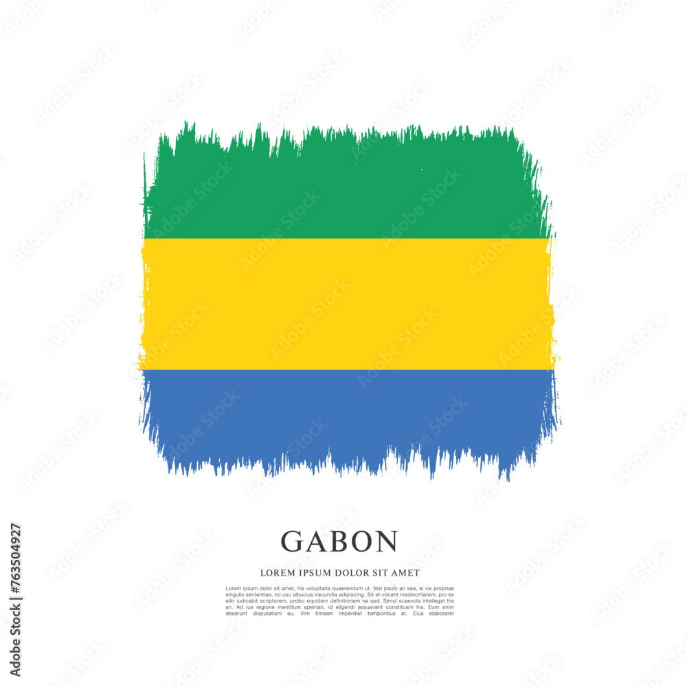 Obraz premium Flag of Gabon vector illustration