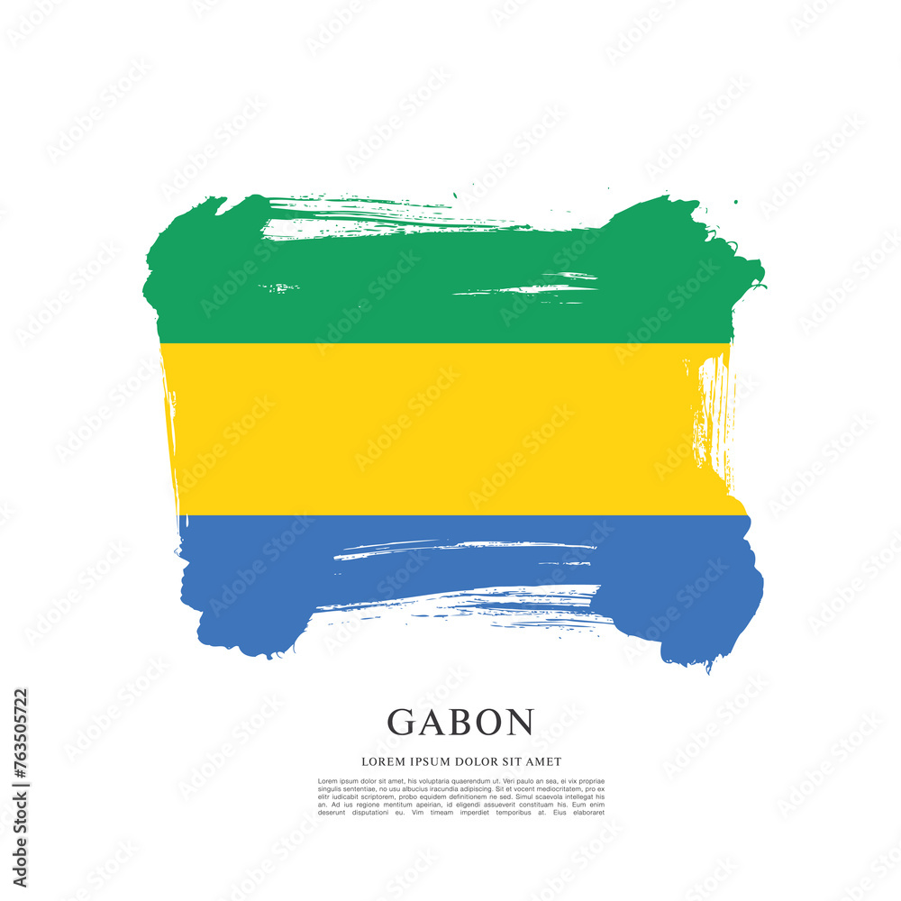 Obraz premium Flag of Gabon vector illustration