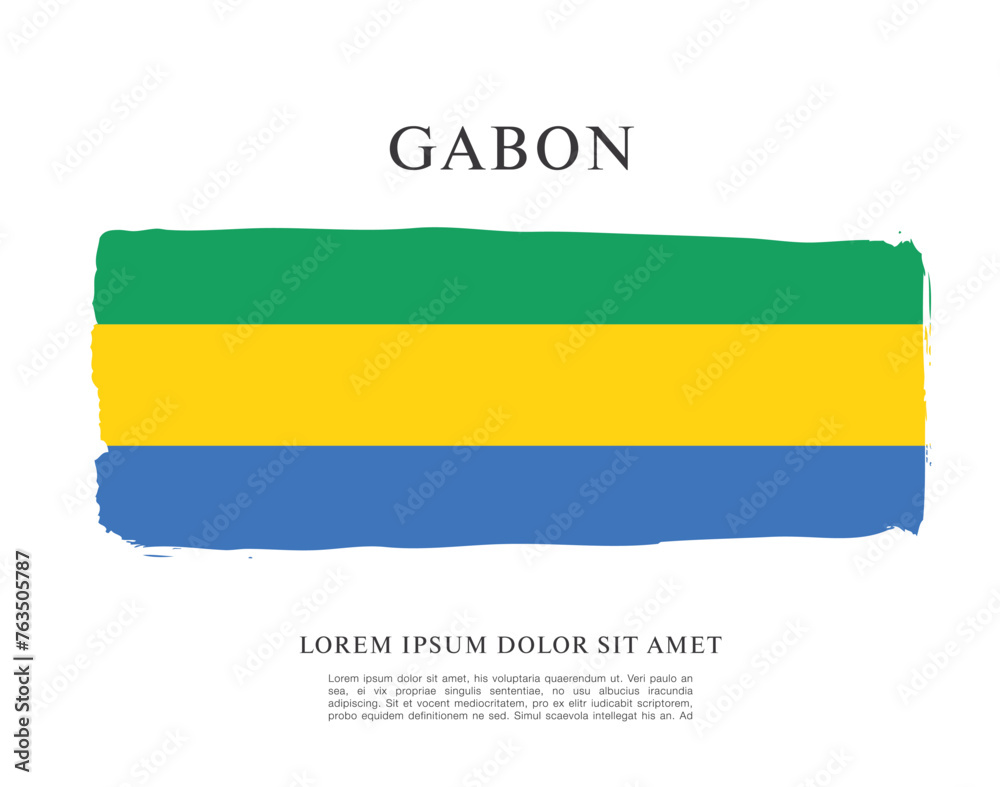 Obraz premium Flag of Gabon vector illustration