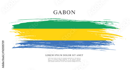 Flag of Gabon vector illustration