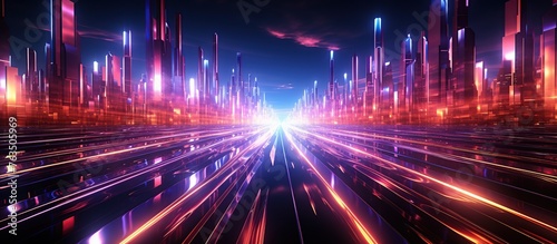 Futuristic technology background with glowing lines