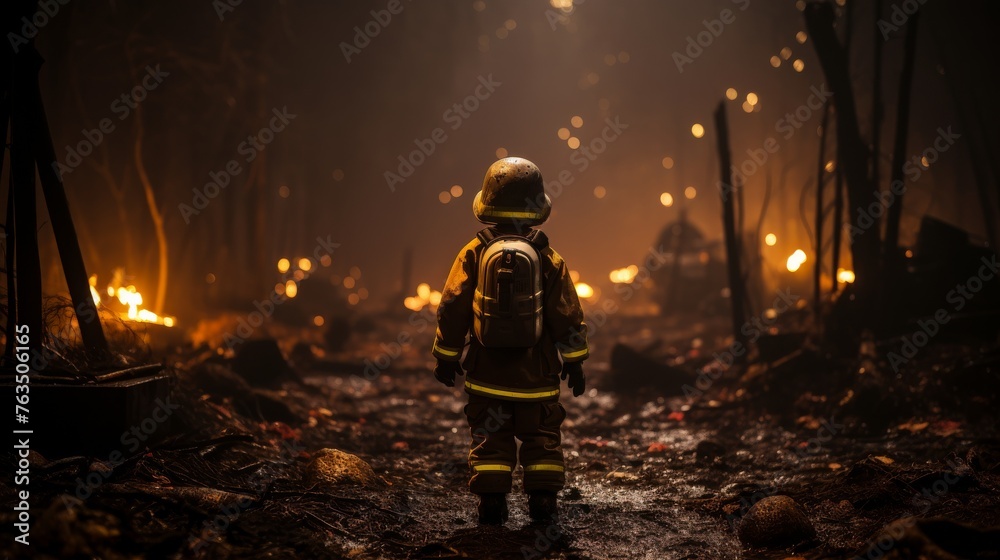 Firefighter in Forest Firefighter in Forest