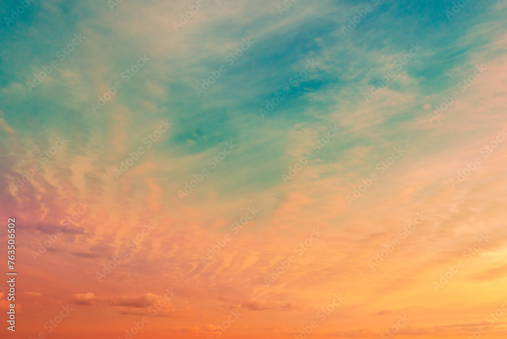 Obraz premium Colorful cloudy sky at sunset. Gradient color