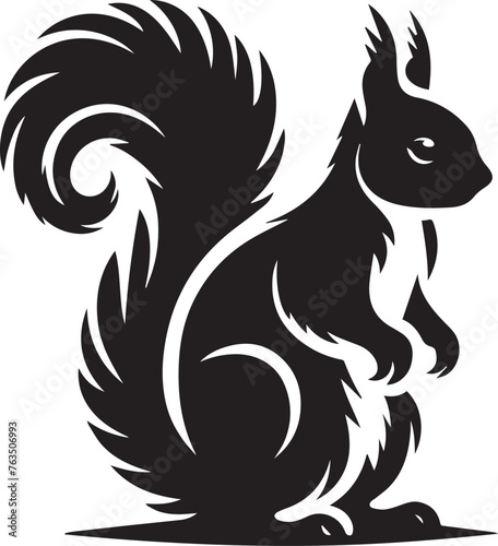 Black silhouette illustrations of squirrel in different poses, capturing the playful and curious nature of these woodland creatures