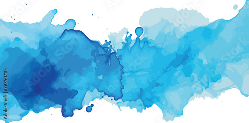 abstract watercolor stain blue on a transparent background