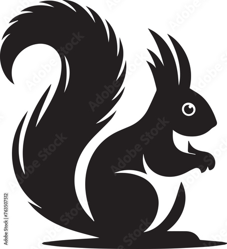 Black silhouette illustrations of squirrel in different poses, capturing the playful and curious nature of these woodland creatures