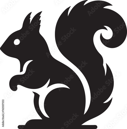 Black silhouette illustrations of squirrel in different poses, capturing the playful and curious nature of these woodland creatures