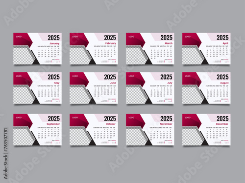 Creative calender design template for 2025