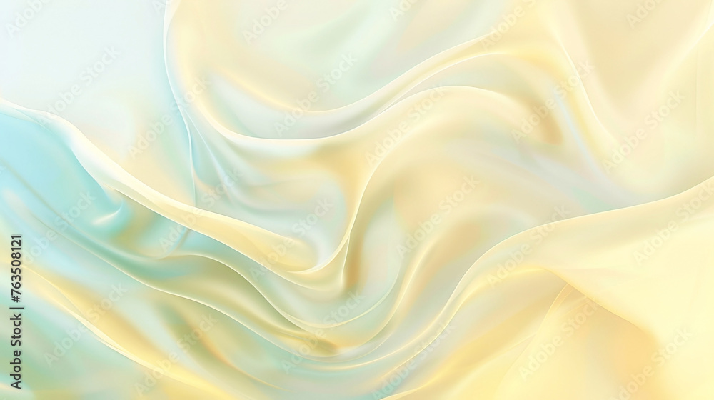 Fototapeta premium The background is light yellow and blue with smooth lines creating an abstract style of digital art.