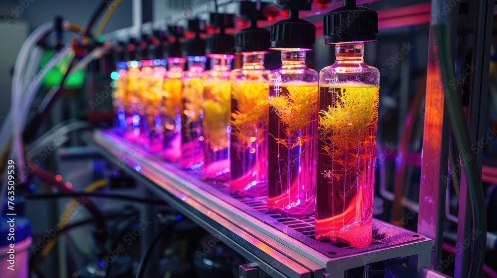 A biotech-enabled, neon-lit algae reactor for producing biofuels and pharmaceuticals A biotech-enabled, neon-lit algae reactor for producing biofuels and pharmaceuticals