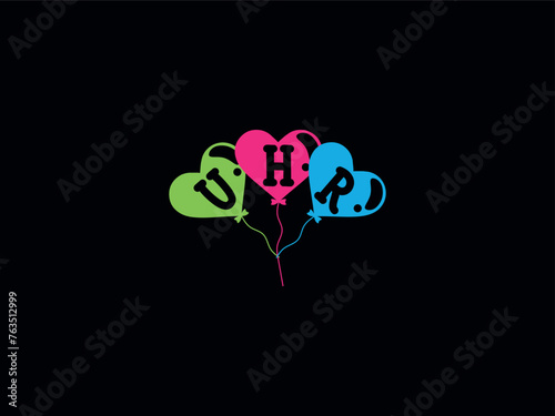 Letter UHR Love Heart Balloon Logo