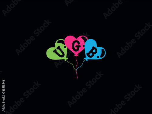 Monogram UGB Balloon Letter Logo