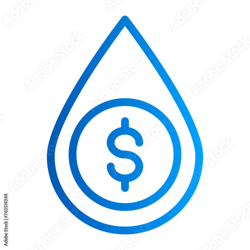 This is the Drop icon from the Accounting icon collection with an outline gradient style	
