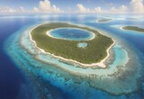 Coral atoll aerial, generative AI