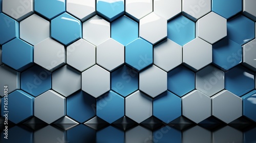 Abstract blue hexagon background.
