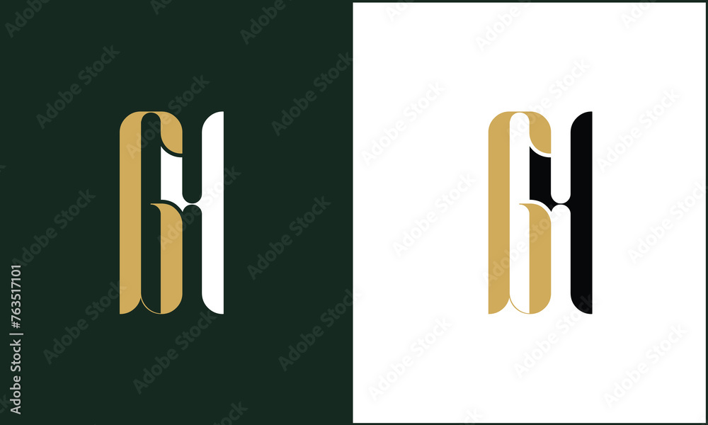 GH, HG, G, H .Abstract letters Logo Monogram