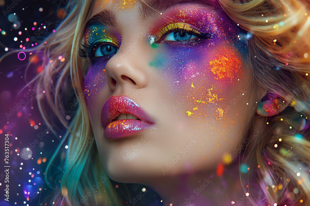 Ethereal Beauty: Vibrant Makeup Muse